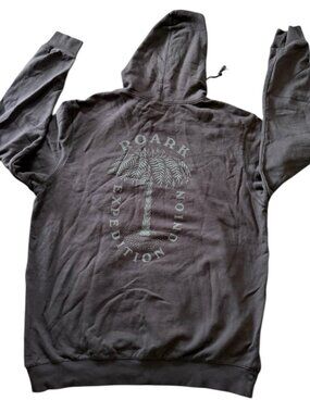 Roark Hoodie Mens XXL Gray Excellent Expedition Union Palm Tree Graphic Pullover